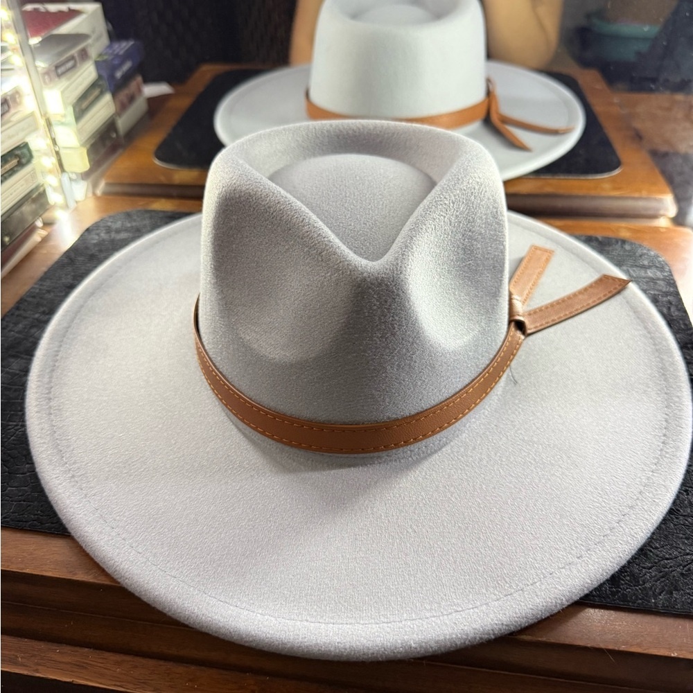 Gray Wide Brim Bolero Hat